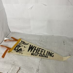 Rare Vintage West Virginia Wheeling Souvenir Felt Pennant 13”